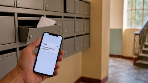 Buzón con una carta junto a un móvil con aviso: las notificaciones electrónicas de la Seguridad Social relevan al papel